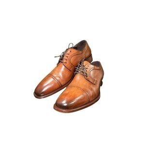 Johnston & Murphy Cormac Cap Toe Size 12 M Mahogany Italian Calfskin 24-2603